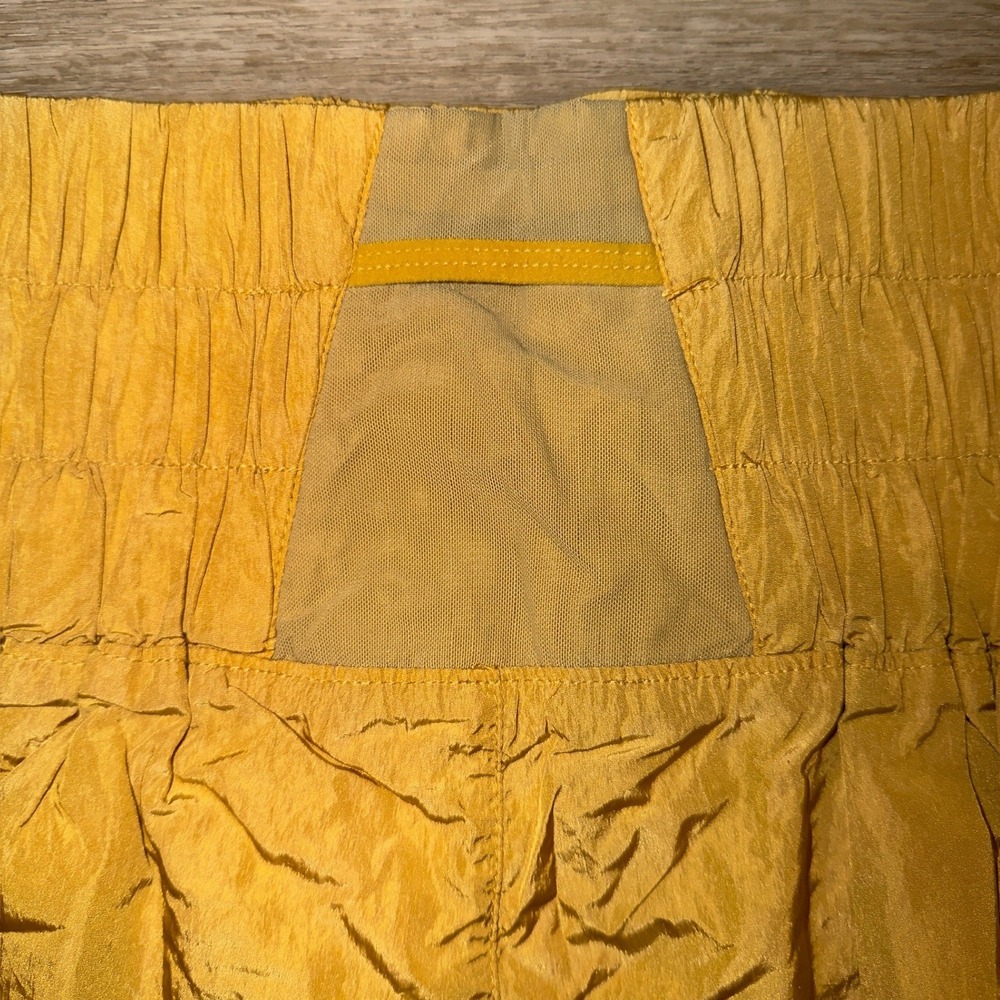 FP Movement The Way Home Shorts Mustard Yellow High Waist Smocked Athletic XS - Picture 7 of 8